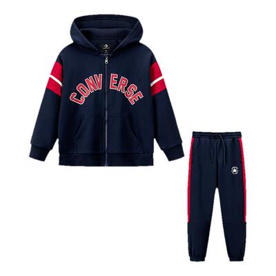 【CNY新年系列】匡威童装男童套装冬季新款英伦学院加绒外套长裤