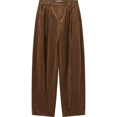 播复古灯芯绒休闲裤冬季宽松通勤气质长裤DDS4KD5300