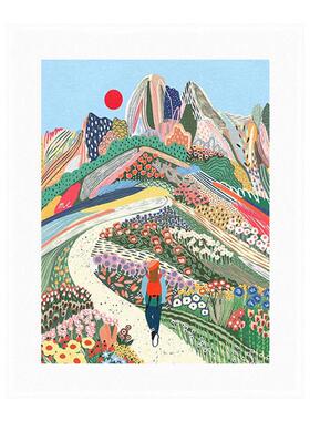 现代小清新插画装饰画客厅