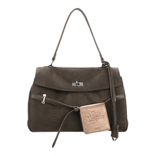 简着25AW 原创雪松绿大容量双肩包女单肩斜挎3用通勤麂皮绒公文包