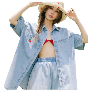 cloudseason松弛感樱桃牛仔短裤