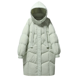 胖莹莹特大码羽绒服连帽立领宽松300斤加肥加厚保暖时尚长款外套