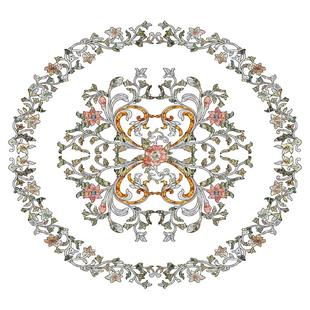 欧式水移画家具花仿螺钿贴纸桌面衣橱柜子门水转印贴画现代装饰画