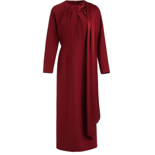 奈商场同款2026春季新款尼格罗尼红通勤收腰A字连衣裙XF06326A5