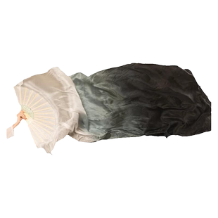 真丝舞蹈扇长飘古典舞水墨渐变长绸扇子小影同款左手指月跳舞专用