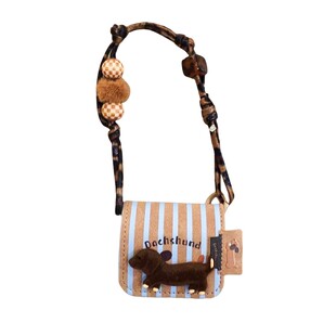 秋冬复古腊肠狗freeclip2耳机手提壳适用于华为7i连体保护套airpodspro3皮质软壳oppofree4立体棕色狗塞纳S6S