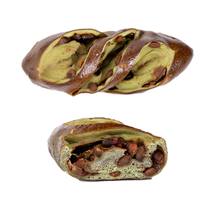 抹茶红豆碱水面包 德式碱水面包红豆面包早餐零食宵夜饱腹面包