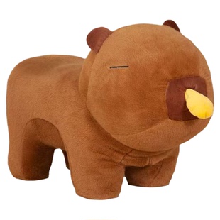 小凳子家用矮凳卡皮巴拉可爱动物造型万向轮换鞋凳毛绒滑轮溜溜凳