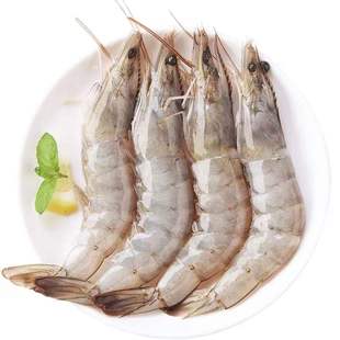 盐冻海捕新鲜大虾鲜活超大冷冻活虾鲜冻基围虾白对虾海鲜顺丰包邮