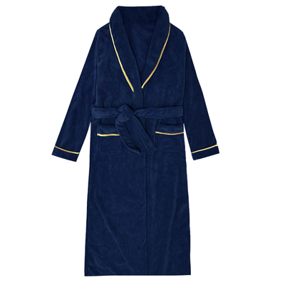 加厚保暖睡袍男秋冬颗粒绒中长款