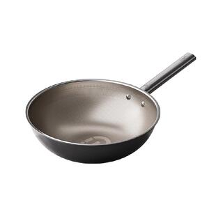 【商超同款】爱仕达无涂层纯钛炒锅不粘锅电磁炉燃气家用炒菜锅