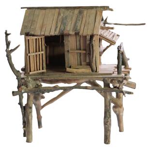 diy手工建筑沙盘模型小竹屋制作材料包竹棒竹签木棍环艺微缩场景