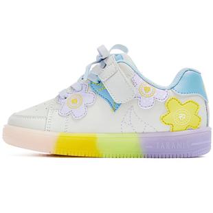 泰兰尼斯儿童闪灯鞋春秋季女童亮灯板鞋防滑软底休闲发光男童鞋