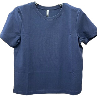 {出口订单品质} 女纯棉短袖T恤宽松休闲圆领上衣短款白色t恤