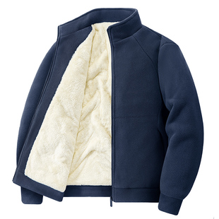 吉普加绒加厚卫衣男士冬季拉链开衫羊羔绒上衣摇粒绒休闲运动外套