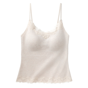 发热保暖吊带背心桑蚕丝2025秋冬季免穿文胸内搭上衣外穿蕾丝修身