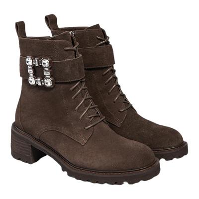 粗跟靴子女短筒骑士靴英伦马丁靴