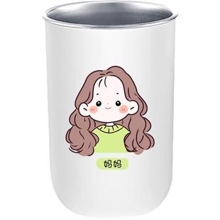 2025新款304不锈钢漱口杯一家三口刷牙杯四口牙杯儿童牙刷杯子