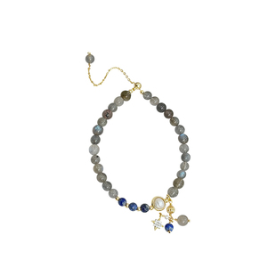 灰月光青金石串珠珍珠手链手串女款夏天轻奢小众高级感2026新款