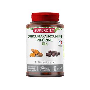 法国SuperDiet舒伯妮尔有机进口姜黄胡椒素胶囊官方旗舰店