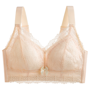 大胸显小内衣女全罩杯薄款调整型收副乳聚拢防下垂性感蕾丝文胸罩