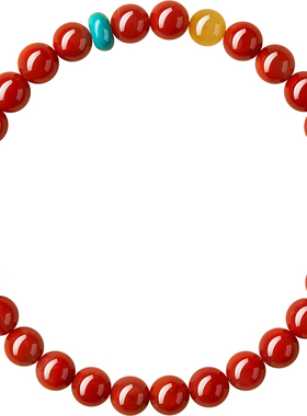 天然保山南红蜜蜡手串