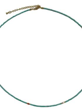 新中式天然绿松石南红极细项链