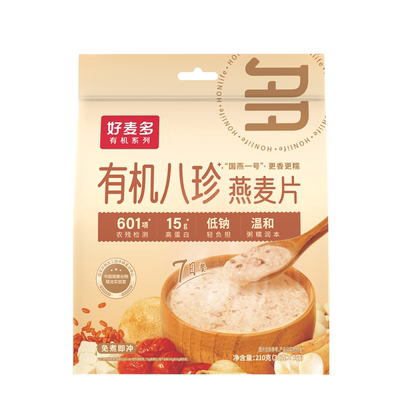 有机八珍燕麦片好麦多高蛋白低钠
