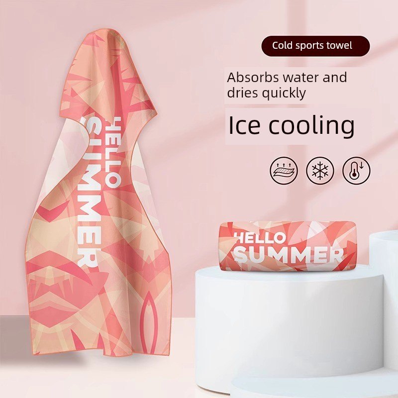 冷感运动毛巾吸汗健身房女速干擦汗巾跑步羽毛球专用凉感便携毛巾