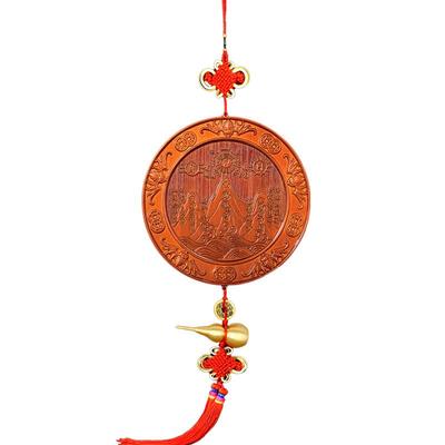 桃木山海镇八卦木雕雕刻挂件家居房屋室外室内装饰品摆件挂饰图