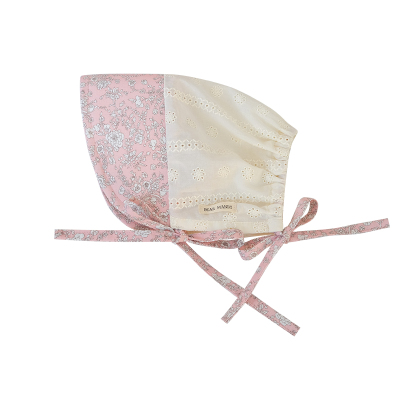 婴儿遮阳帽春秋薄款纯棉小碎花可调节大帽檐防晒女宝宝太阳帽夏季