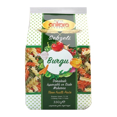 安卡拉三色螺旋蔬菜意面