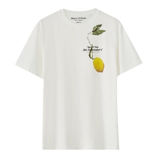 Marc O'Polo/MOP 2025春夏新款果蔬印花宽松圆领纯棉短袖T恤衫男