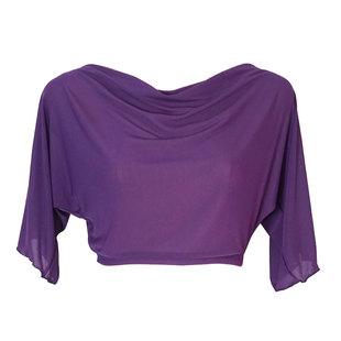 肚皮舞上衣2025新款性感荡领网纱宽松练功服初学者东方舞蹈服装女