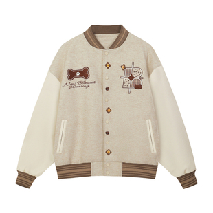 BIPOLAR格子纽扣毛毡棒球服休闲学院风上衣百搭春秋百搭外套新款