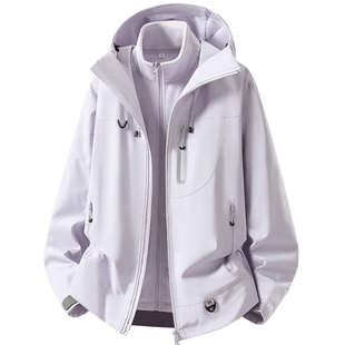 WASSUP PALM冲锋衣外套女2025新款秋冬季小个子户外三合一登山服