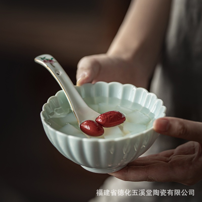陶瓷餐具糖果米饭碗家用甜点干果茶杯奢甜品水果盘小号汤碗洗轻