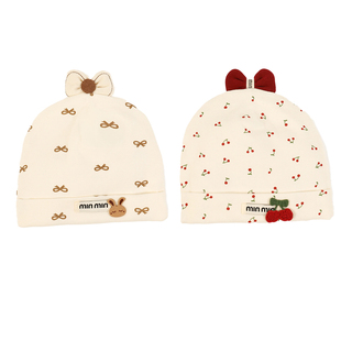 宝宝秋冬季可爱胎帽新生儿男女双层无骨贴肤帽子保护囟门透气保暖