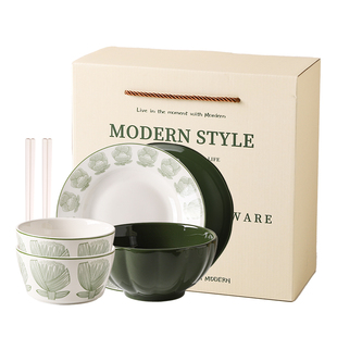 川岛屋复古餐具礼盒碗碟套装搬新家暖房礼品乔迁新居礼物高档实用