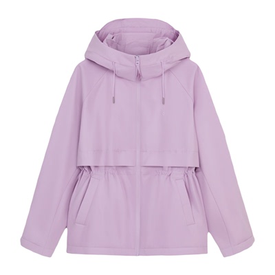 鸭鸭中长款收腰连帽羽绒服