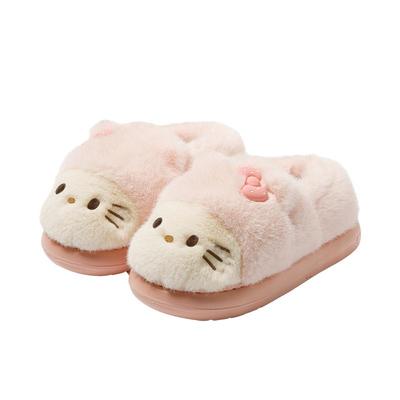 卡通小猫毛绒棉拖鞋女士冬季新款