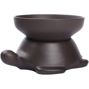 紫砂全瓷一体茶漏茶滤功夫茶具配件陶瓷滤器斗茶隔托倒茶过滤器网