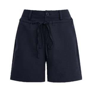 ChicChick时髦小鸡新品 藏蓝双层腰头抽绳设计百慕大西装休闲短裤