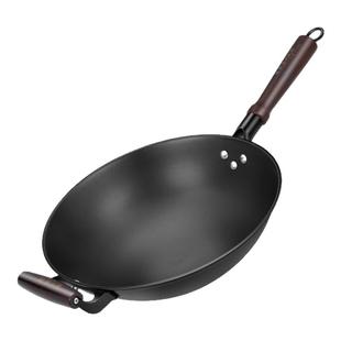 广西陆川生铁锅老式无涂层家用炒菜不粘铸铁电磁炉燃气灶圆底炒锅