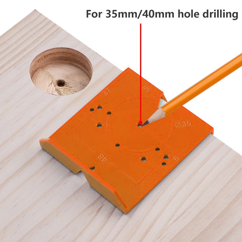 ABS铰链开孔定位器柜门合页打孔定位尺模板木工铰链安装辅助工具