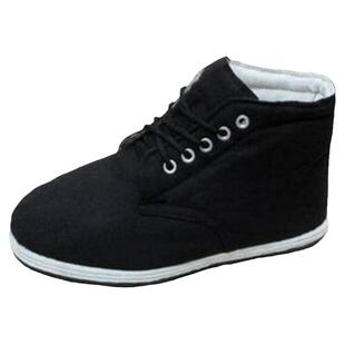 冬季男棉鞋3520高帮橡胶底轮胎底黑中老年保暖加绒加厚羊毛毡劳保