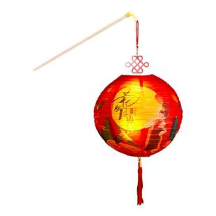 过新年纸灯笼儿童手提发光红色花灯2026新款手工diy元宵宫灯挂饰