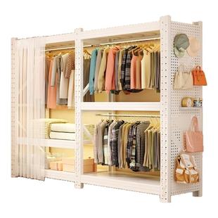 开放式衣架卧室收纳柜子简易组装洞洞板衣柜衣帽架出租房货架衣柜