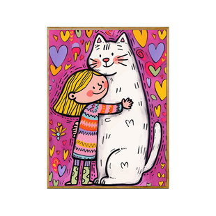 艺术女孩和猫diy数字油画手工填色画画手绘填充涂鸦高级感装饰画