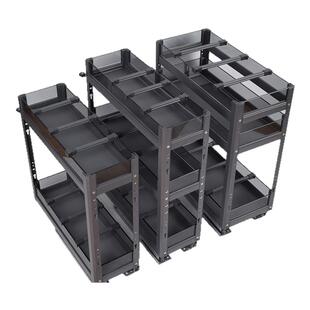 厨房橱柜小窄缝超窄调味拉篮小尺寸底装铝合金柜内收纳置物抽屉式